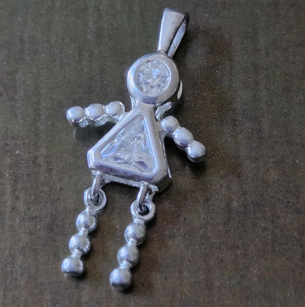 🍿CLEARANCE🍿Vintage April Birthstone Child Pendant Charm